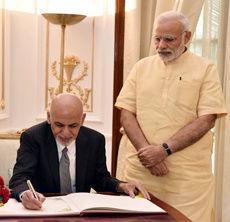 Prime Minister Narendra Modi (Right), with Afghan President Ashraf Ghani (Left)